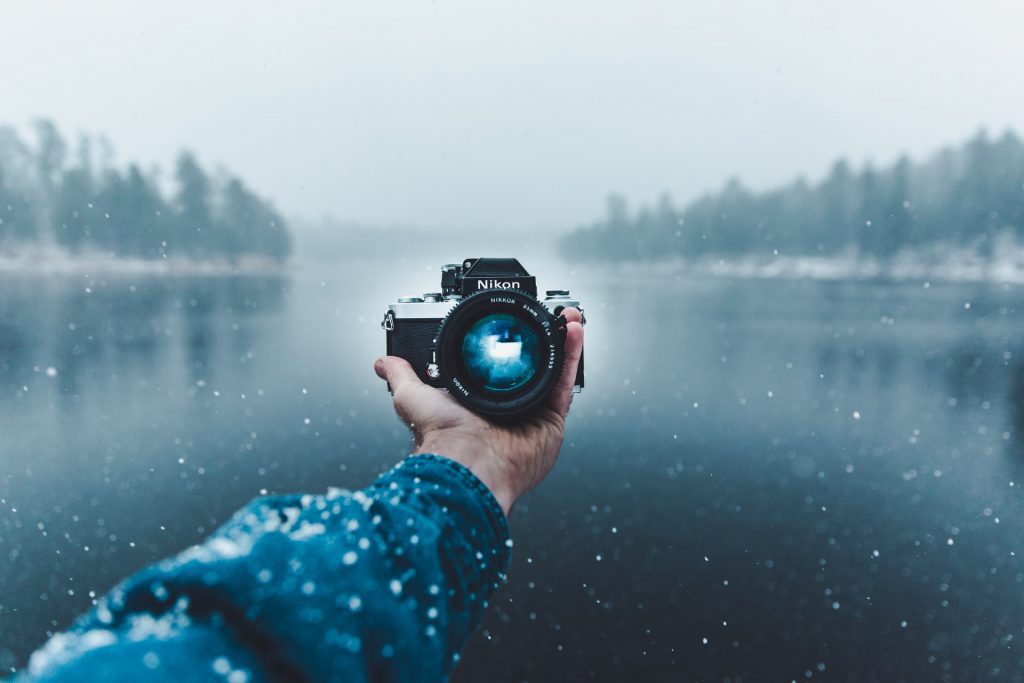 find free images online - image of a camera on a frozen lake