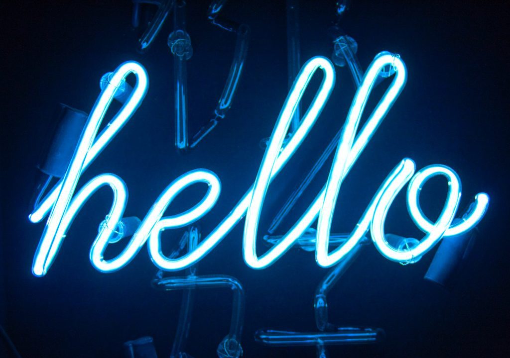 How to trade mark a name UK - neon sign that says Hello!