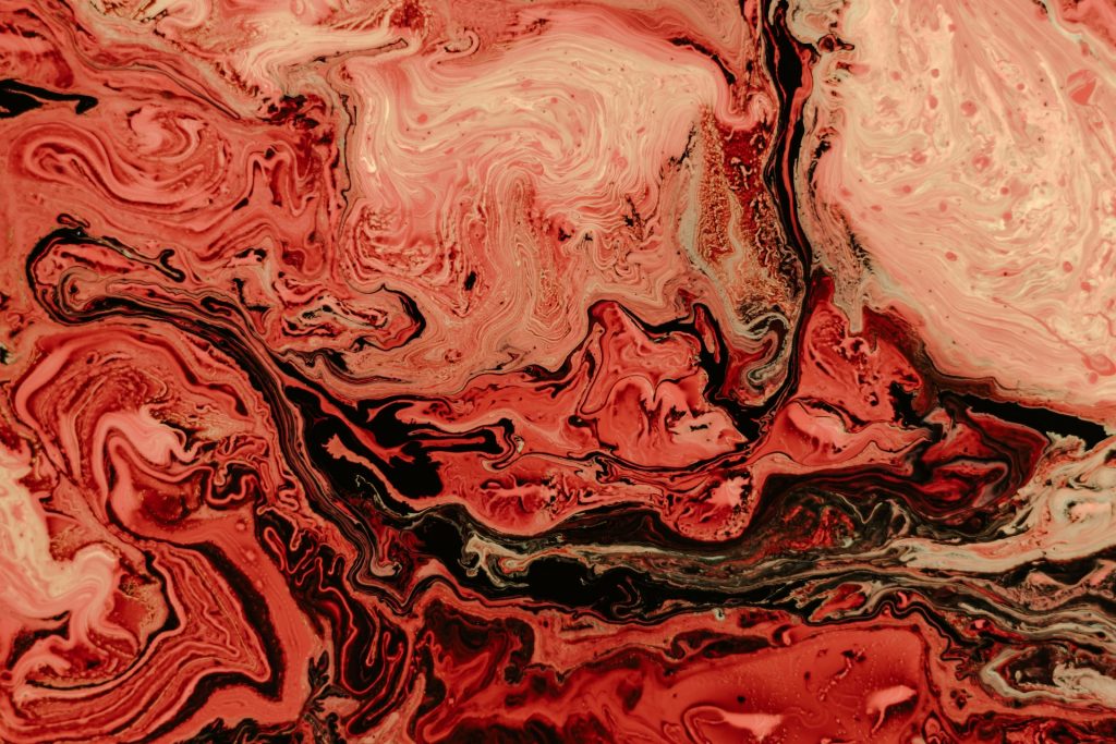 A close up image of some red goo